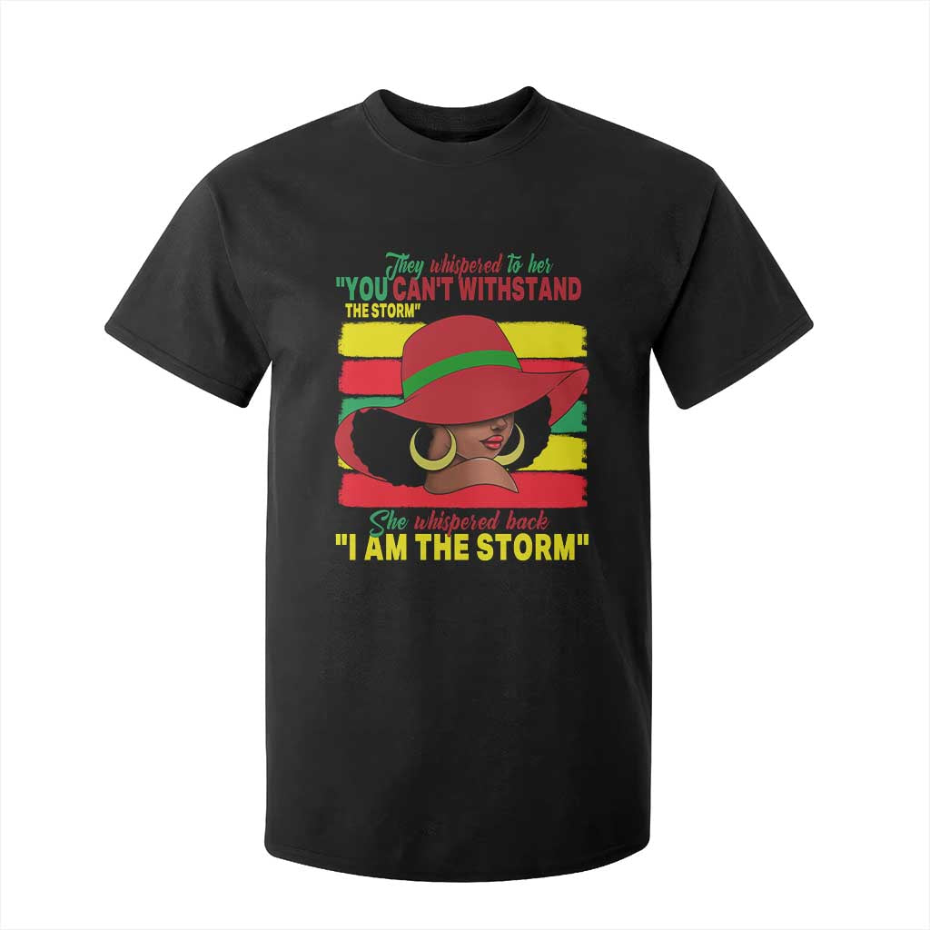 Proud Black African American T Shirt For Kid They Whispered To Her You Can't Withstand The Storm Black History Month TS11 Black Print Your Wear