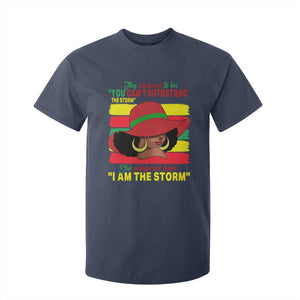 Proud Black African American T Shirt For Kid They Whispered To Her You Can't Withstand The Storm Black History Month TS11 Navy Print Your Wear