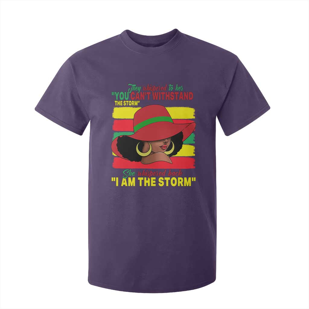 Proud Black African American T Shirt For Kid They Whispered To Her You Can't Withstand The Storm Black History Month TS11 Purple Print Your Wear