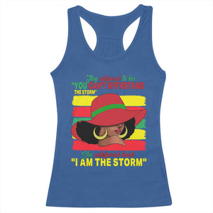 Proud Black African American Racerback Tank Top They Whispered To Her You Can't Withstand The Storm Black History Month TS11 Royal Blue Print Your Wear