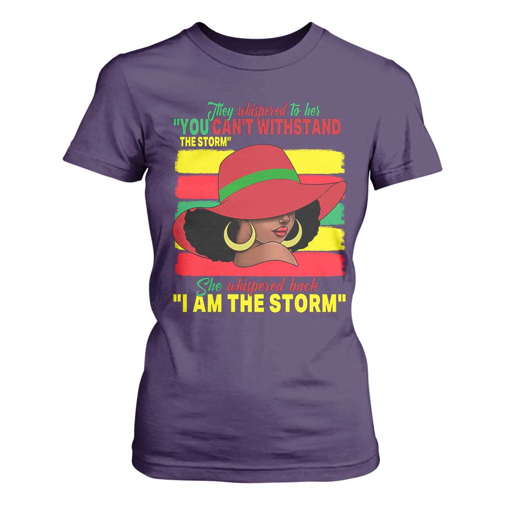 Proud Black African American T Shirt For Women They Whispered To Her You Can't Withstand The Storm Black History Month TS11 Purple Print Your Wear