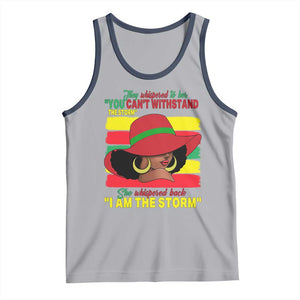 Proud Black African American Tank Top They Whispered To Her You Can't Withstand The Storm Black History Month TS11 Athletic Heather Navy Print Your Wear