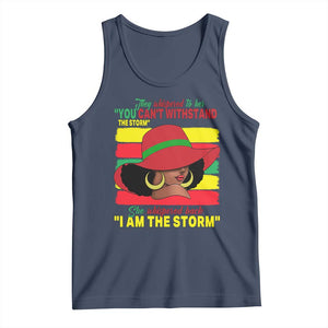 Proud Black African American Tank Top They Whispered To Her You Can't Withstand The Storm Black History Month TS11 Navy Print Your Wear