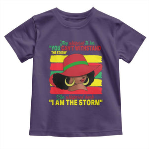 Proud Black African American Toddler T Shirt They Whispered To Her You Can't Withstand The Storm Black History Month TS11 Purple Print Your Wear