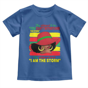 Proud Black African American Toddler T Shirt They Whispered To Her You Can't Withstand The Storm Black History Month TS11 Royal Blue Print Your Wear