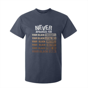 Never Apologize For Your Black Thoughts Loyalties Motives History Pride Or Skin T Shirt For Kid African American Black History Month TS11 Navy Print Your Wear