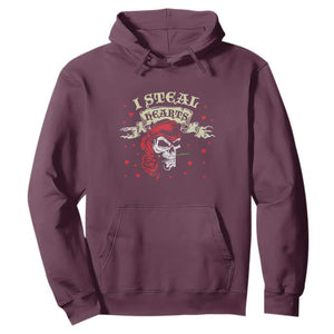 Funny Valentine's Day Pirate Hoodie I Steal Hearts Rose TS11 Maroon Print Your Wear