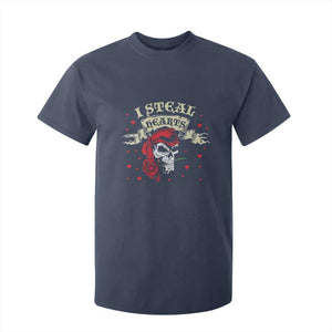 Funny Valentine's Day Pirate T Shirt For Kid I Steal Hearts Rose TS11 Navy Print Your Wear