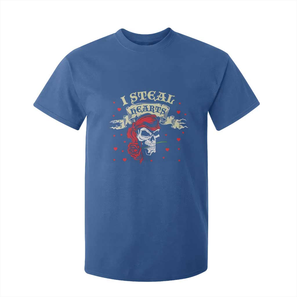 Funny Valentine's Day Pirate T Shirt For Kid I Steal Hearts Rose TS11 Royal Blue Print Your Wear