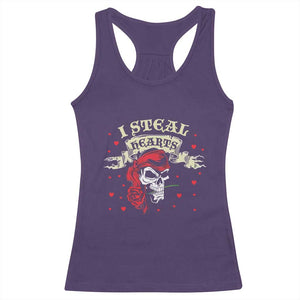 Funny Valentine's Day Pirate Racerback Tank Top I Steal Hearts Rose TS11 Purple Print Your Wear