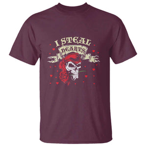 Funny Valentine's Day Pirate T Shirt I Steal Hearts Rose TS11 Maroon Print Your Wear