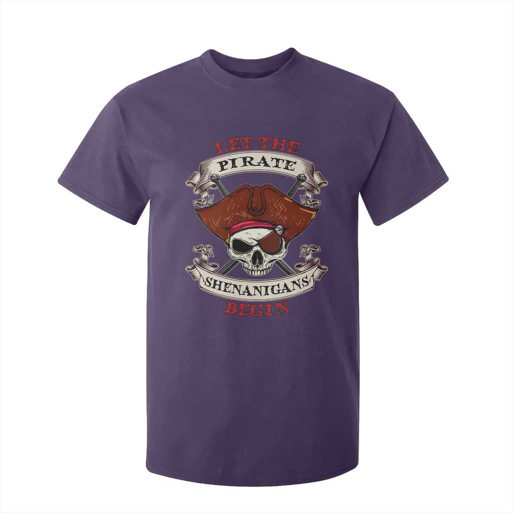 Let The Pirate Shenanigans Begin T Shirt For Kid Funny Crossbones Freebooter TS11 Purple Print Your Wear