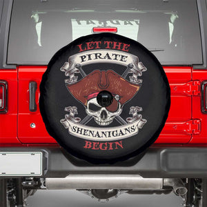 Let The Pirate Shenanigans Begin Spare Tire Cover Funny Crossbones Freebooter TS11 Black Print Your Wear