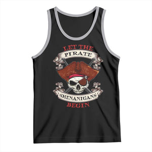 Let The Pirate Shenanigans Begin Tank Top Funny Crossbones Freebooter TS11 Black Athletic Heather Print Your Wear