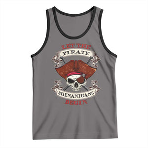 Let The Pirate Shenanigans Begin Tank Top Funny Crossbones Freebooter TS11 Deep Heather Black Print Your Wear