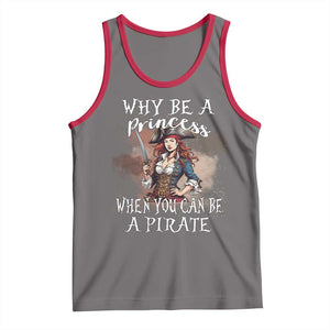 Funny Pirate Tank Top Why Be A Princess When You Can Be A Pirate TS11 Deep Heather Red Print Your Wear