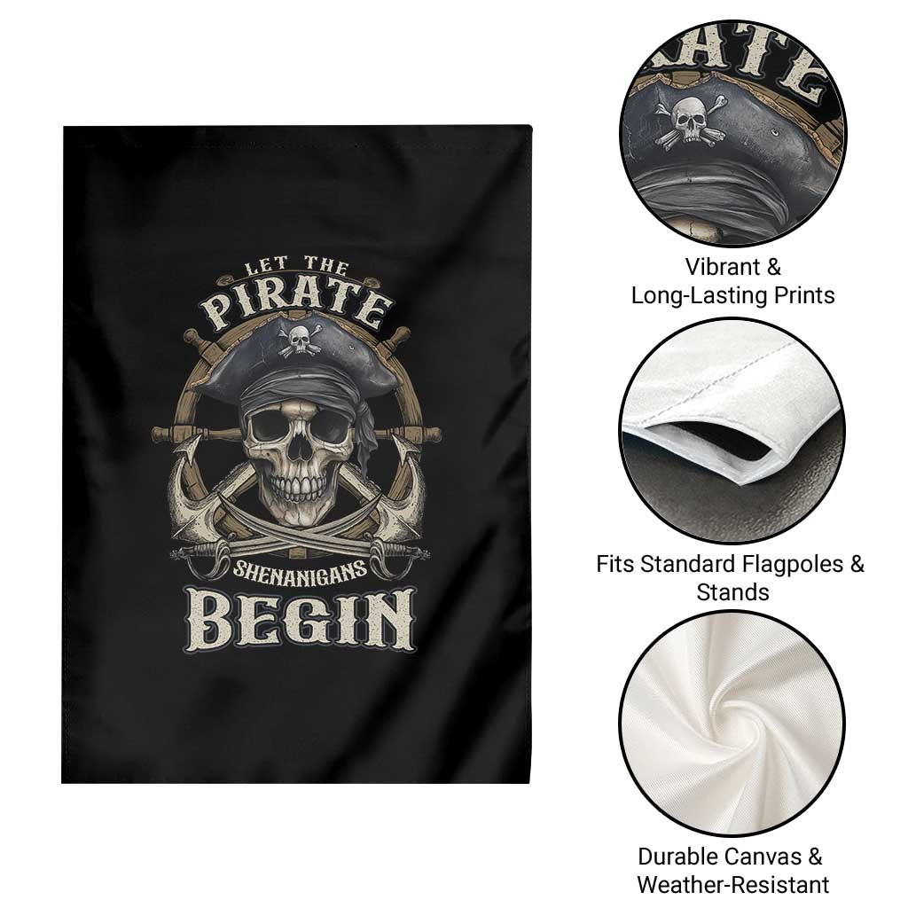 Funny Let The Pirate Shenanigans Begin Garden Flag Vintage Captain Crossbones Freebooter TS11 Print Your Wear