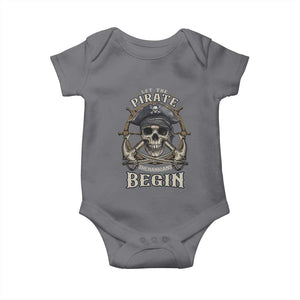 Funny Let The Pirate Shenanigans Begin Baby Onesie Vintage Captain Crossbones Freebooter TS11 Charcoal Print Your Wear