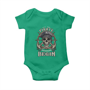 Funny Let The Pirate Shenanigans Begin Baby Onesie Vintage Captain Crossbones Freebooter TS11 Irish Green Print Your Wear