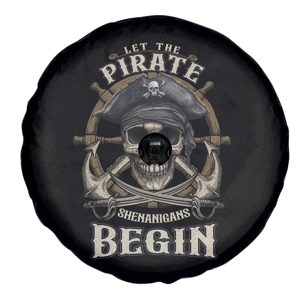 Funny Let The Pirate Shenanigans Begin Spare Tire Cover Vintage Captain Crossbones Freebooter TS11 Print Your Wear