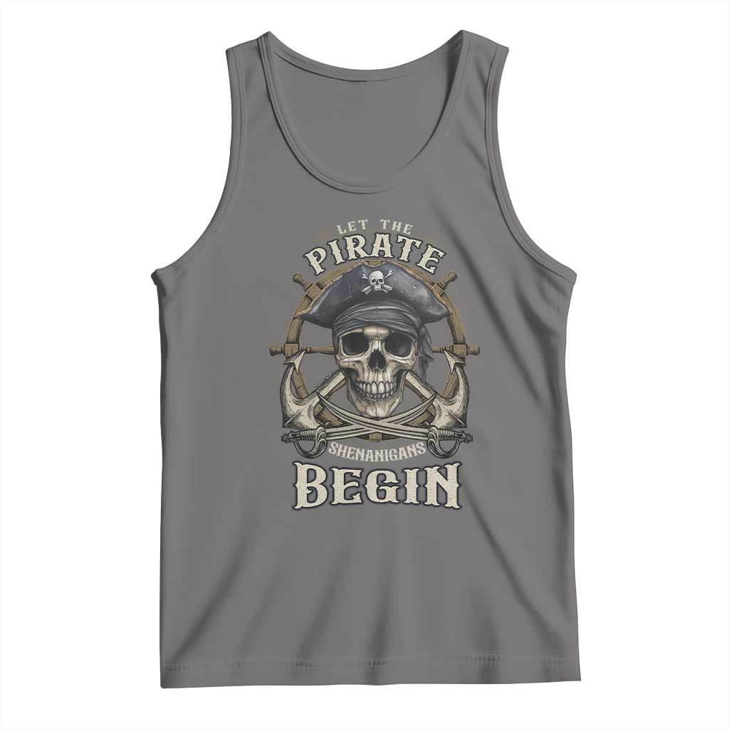 Funny Let The Pirate Shenanigans Begin Tank Top Vintage Captain Crossbones Freebooter TS11 Deep Heather Print Your Wear