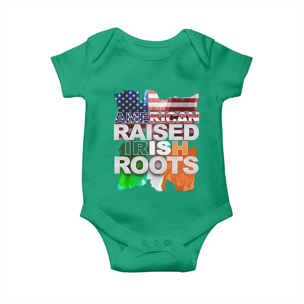 Irish American Baby Onesie American Raised Irish Roots St Patrick's Day TS11 Irish Green Print Your Wear