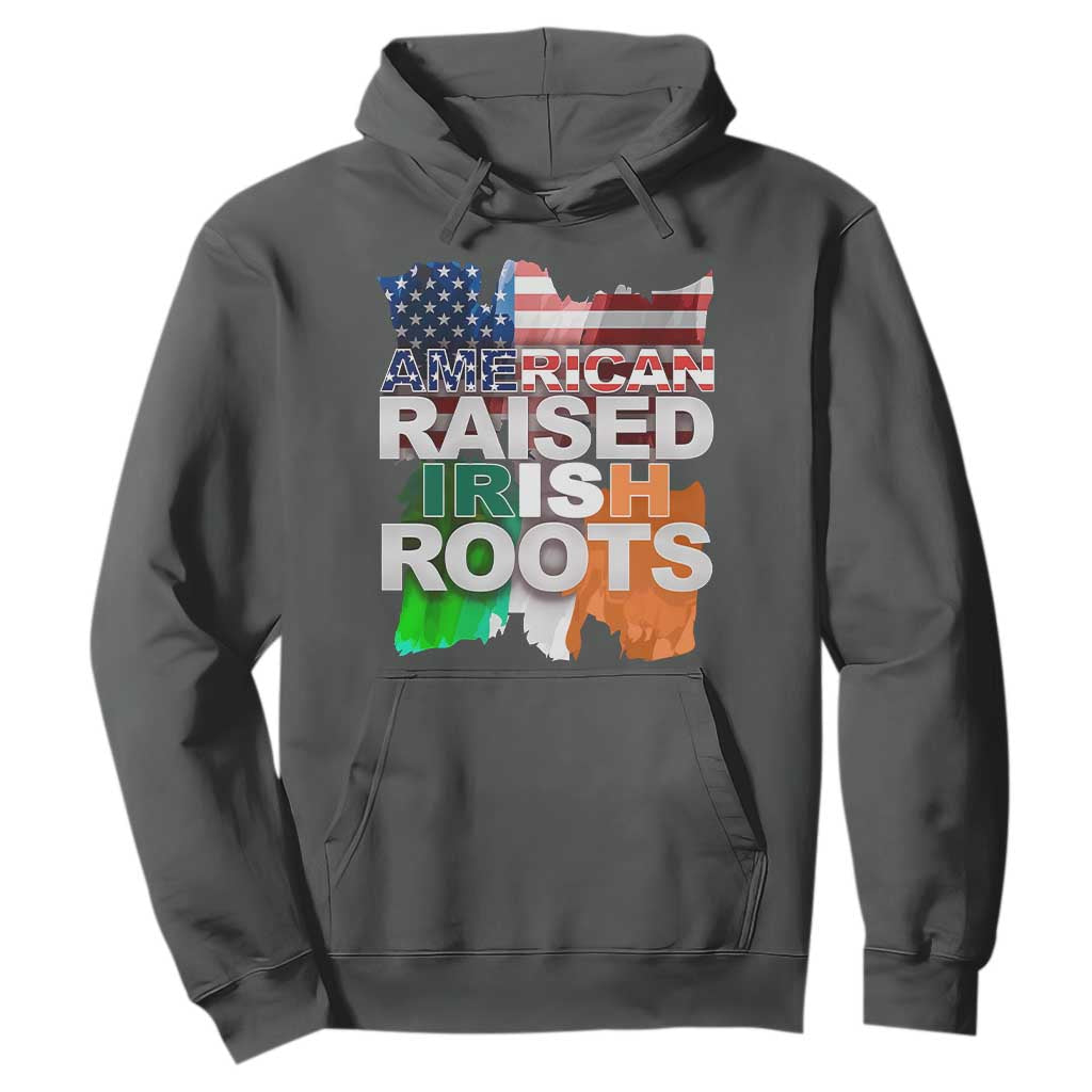 Irish American Hoodie American Raised Irish Roots St Patrick's Day TS11 Dark Heather Print Your Wear