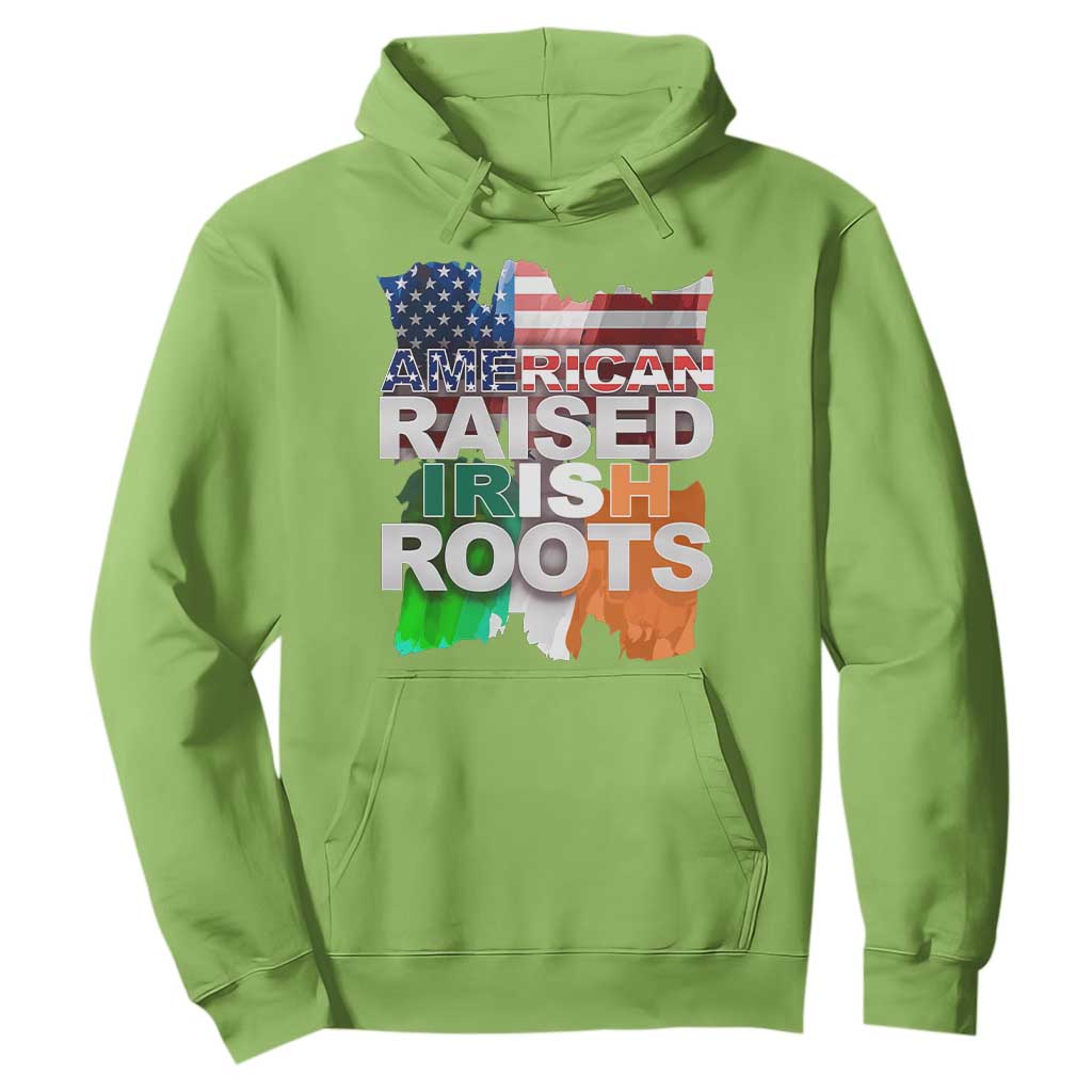 Irish American Hoodie American Raised Irish Roots St Patrick's Day TS11 Lime Print Your Wear