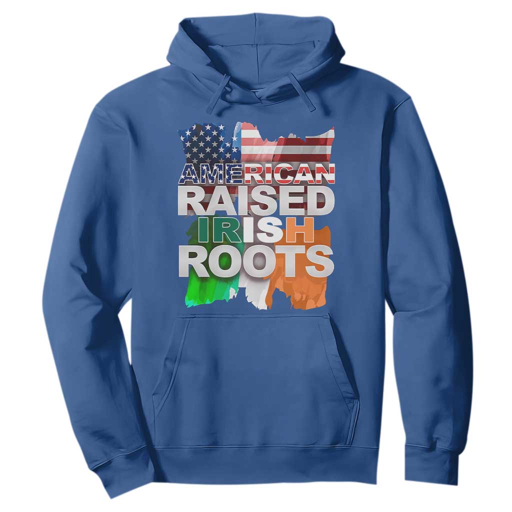 Irish American Hoodie American Raised Irish Roots St Patrick's Day TS11 Royal Blue Print Your Wear
