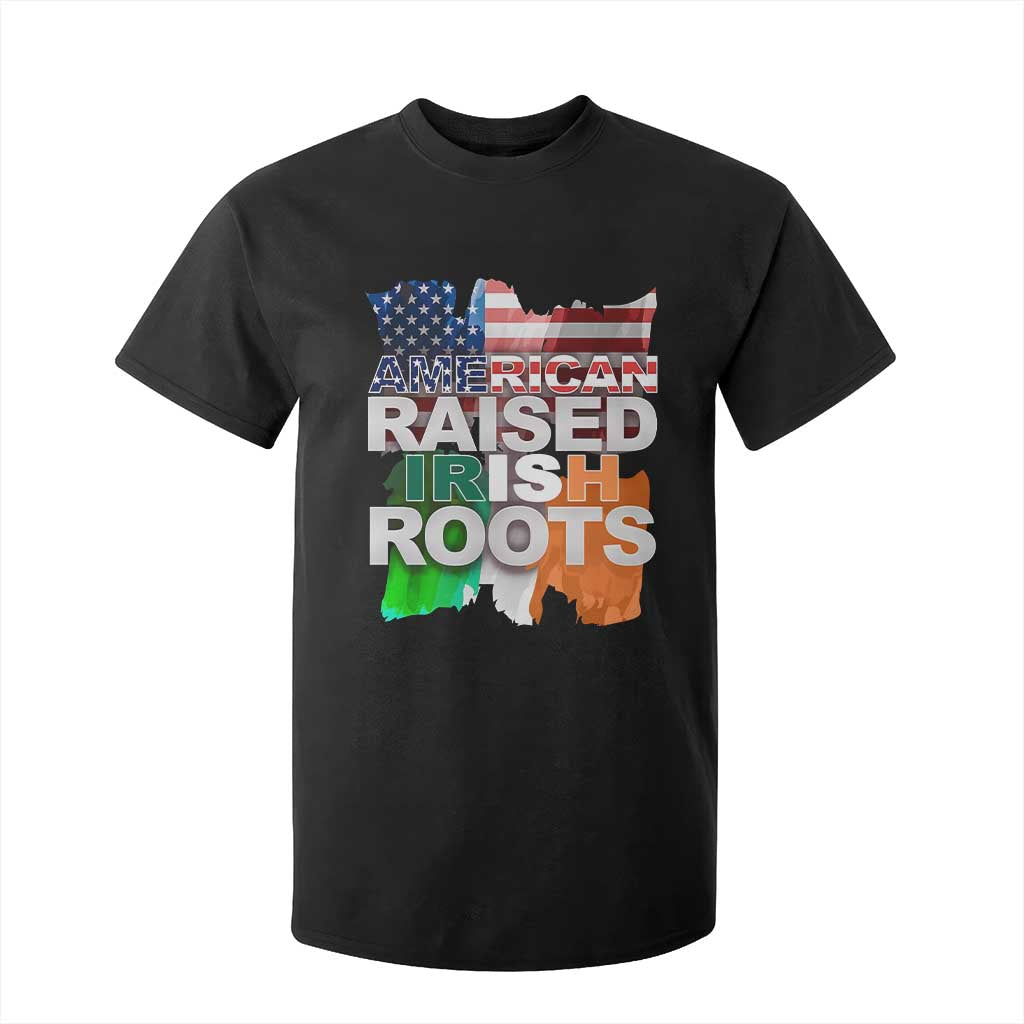 Irish American T Shirt For Kid American Raised Irish Roots St Patrick's Day TS11 Black Print Your Wear