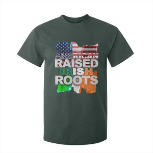 Irish American T Shirt For Kid American Raised Irish Roots St Patrick's Day TS11 Dark Forest Green Print Your Wear