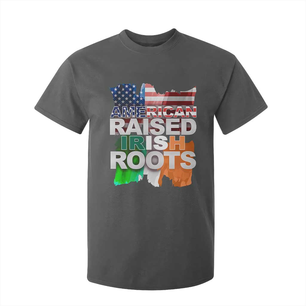 Irish American T Shirt For Kid American Raised Irish Roots St Patrick's Day TS11 Dark Heather Print Your Wear