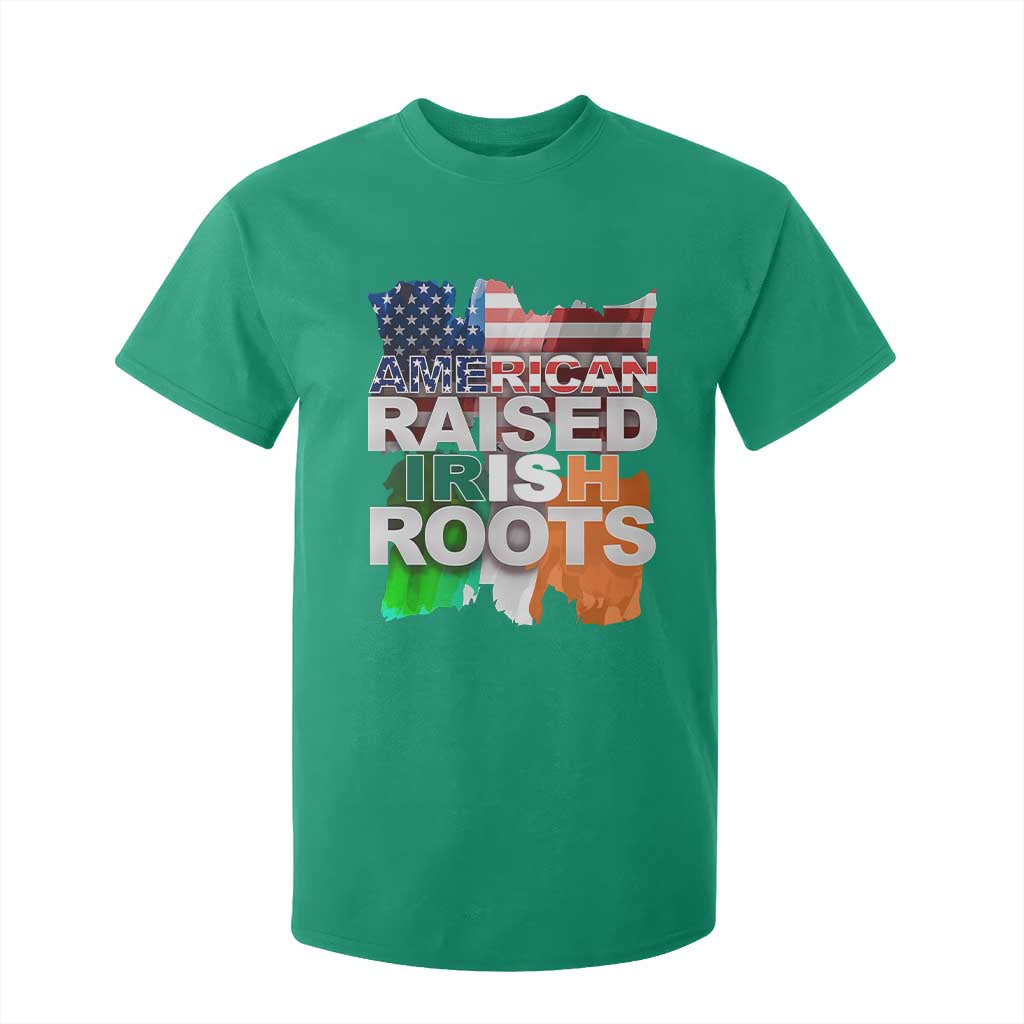 Irish American T Shirt For Kid American Raised Irish Roots St Patrick's Day TS11 Irish Green Print Your Wear