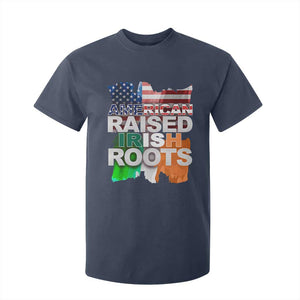 Irish American T Shirt For Kid American Raised Irish Roots St Patrick's Day TS11 Navy Print Your Wear