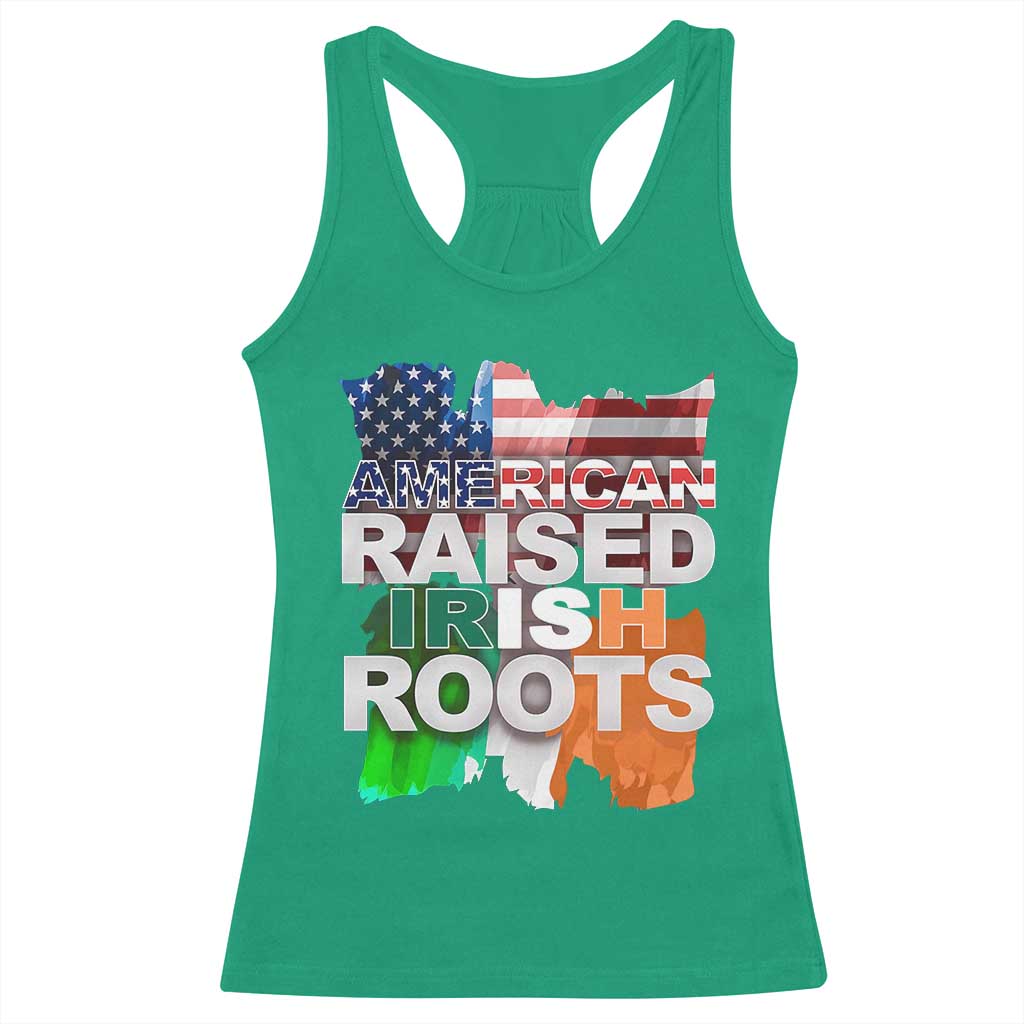 Irish American Racerback Tank Top American Raised Irish Roots St Patrick's Day TS11 Irish Green Print Your Wear