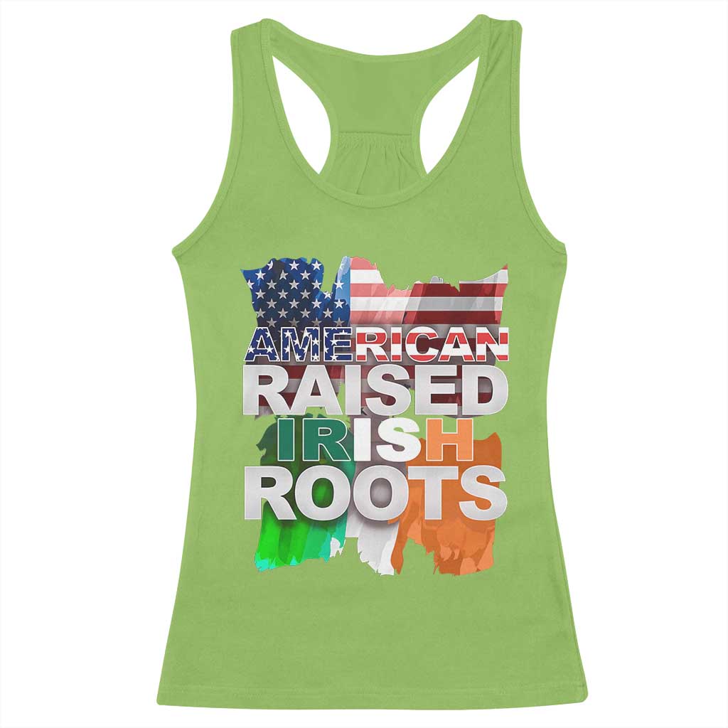 Irish American Racerback Tank Top American Raised Irish Roots St Patrick's Day TS11 Lime Print Your Wear
