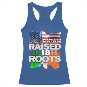 Irish American Racerback Tank Top American Raised Irish Roots St Patrick's Day TS11 Royal Blue Print Your Wear