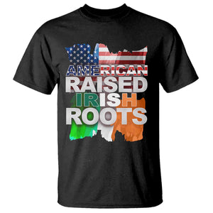 Irish American T Shirt American Raised Irish Roots St Patrick's Day TS11 Black Print Your Wear