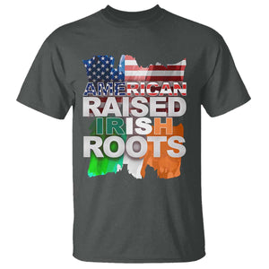 Irish American T Shirt American Raised Irish Roots St Patrick's Day TS11 Dark Heather Print Your Wear