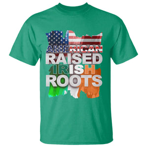 Irish American T Shirt American Raised Irish Roots St Patrick's Day TS11 Irish Green Print Your Wear