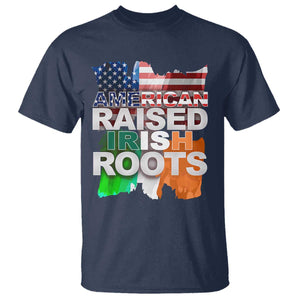 Irish American T Shirt American Raised Irish Roots St Patrick's Day TS11 Navy Print Your Wear