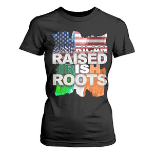 Irish American T Shirt For Women American Raised Irish Roots St Patrick's Day TS11 Black Print Your Wear