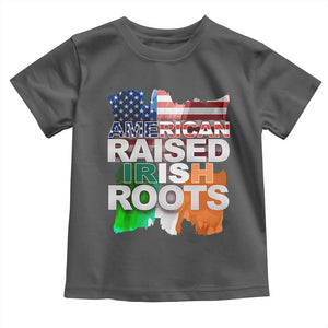 Irish American Toddler T Shirt American Raised Irish Roots St Patrick's Day TS11 Dark Heather Print Your Wear