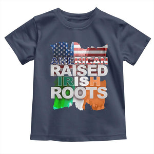 Irish American Toddler T Shirt American Raised Irish Roots St Patrick's Day TS11 Navy Print Your Wear