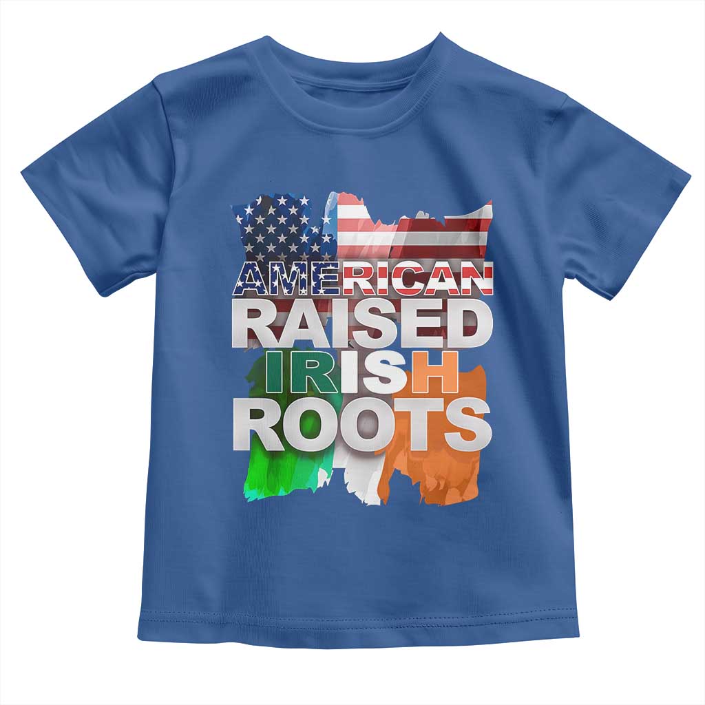 Irish American Toddler T Shirt American Raised Irish Roots St Patrick's Day TS11 Royal Blue Print Your Wear