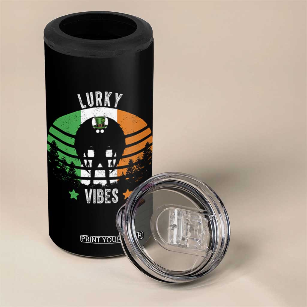 Funny St Patrick's Day Mothman 4 in 1 Can Cooler Tumbler Lurky Vibes Shamrock Retro Ireland Flag TS11 Print Your Wear