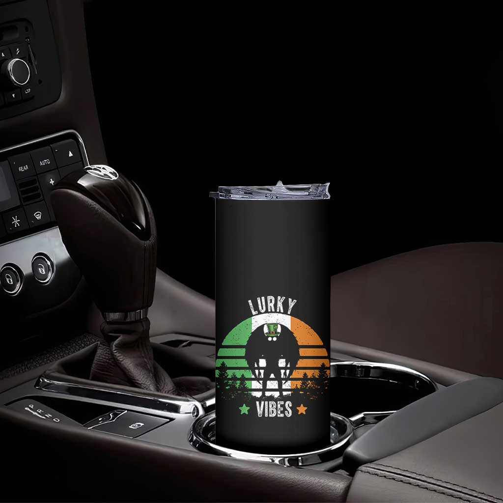 Funny St Patrick's Day Mothman Skinny Tumbler Lurky Vibes Shamrock Retro Ireland Flag TS11 Print Your Wear