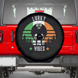 Funny St Patrick's Day Mothman Spare Tire Cover Lurky Vibes Shamrock Retro Ireland Flag TS11 Black Print Your Wear