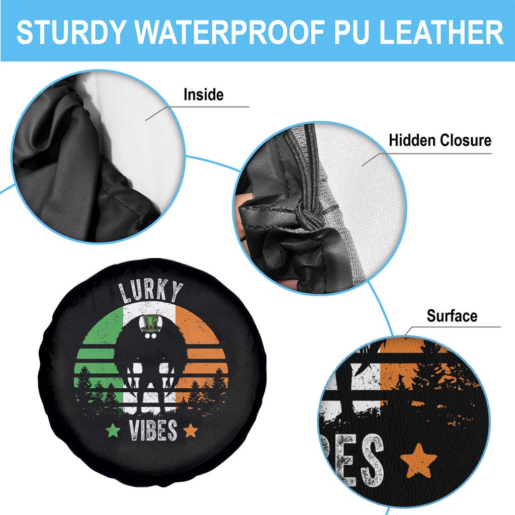 Funny St Patrick's Day Mothman Spare Tire Cover Lurky Vibes Shamrock Retro Ireland Flag TS11 Print Your Wear