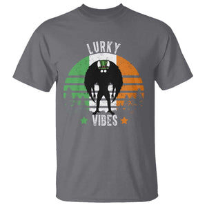 Funny St Patrick's Day Mothman T Shirt Lurky Vibes Shamrock Retro Ireland Flag TS11 Charcoal Print Your Wear